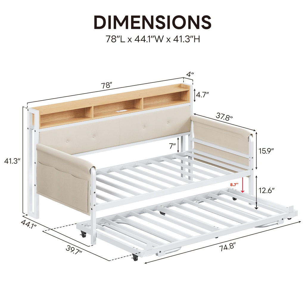 White Daybed with Trundle A397834