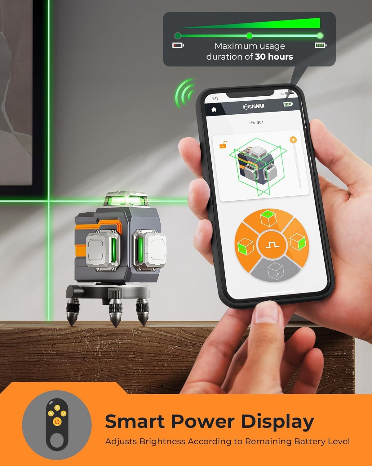 Green 3x360° Self Leveling Laser Level H573