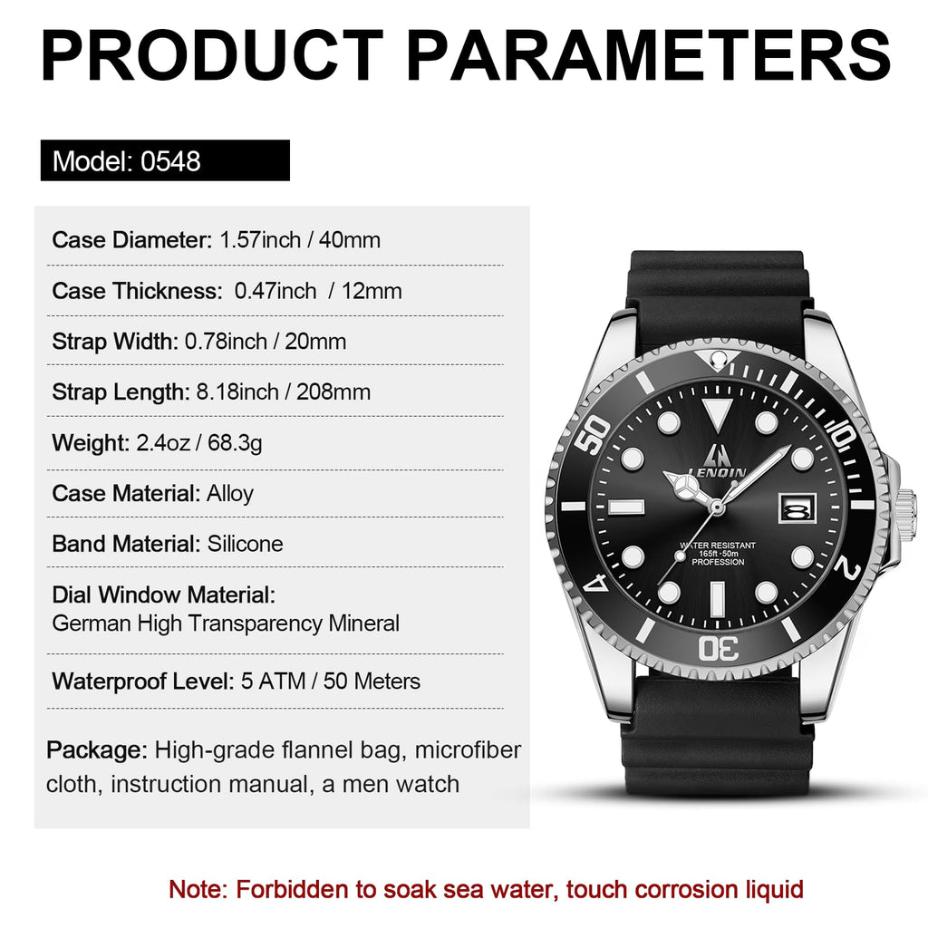 Waterproof Stainless Steel Mens Watch E906399