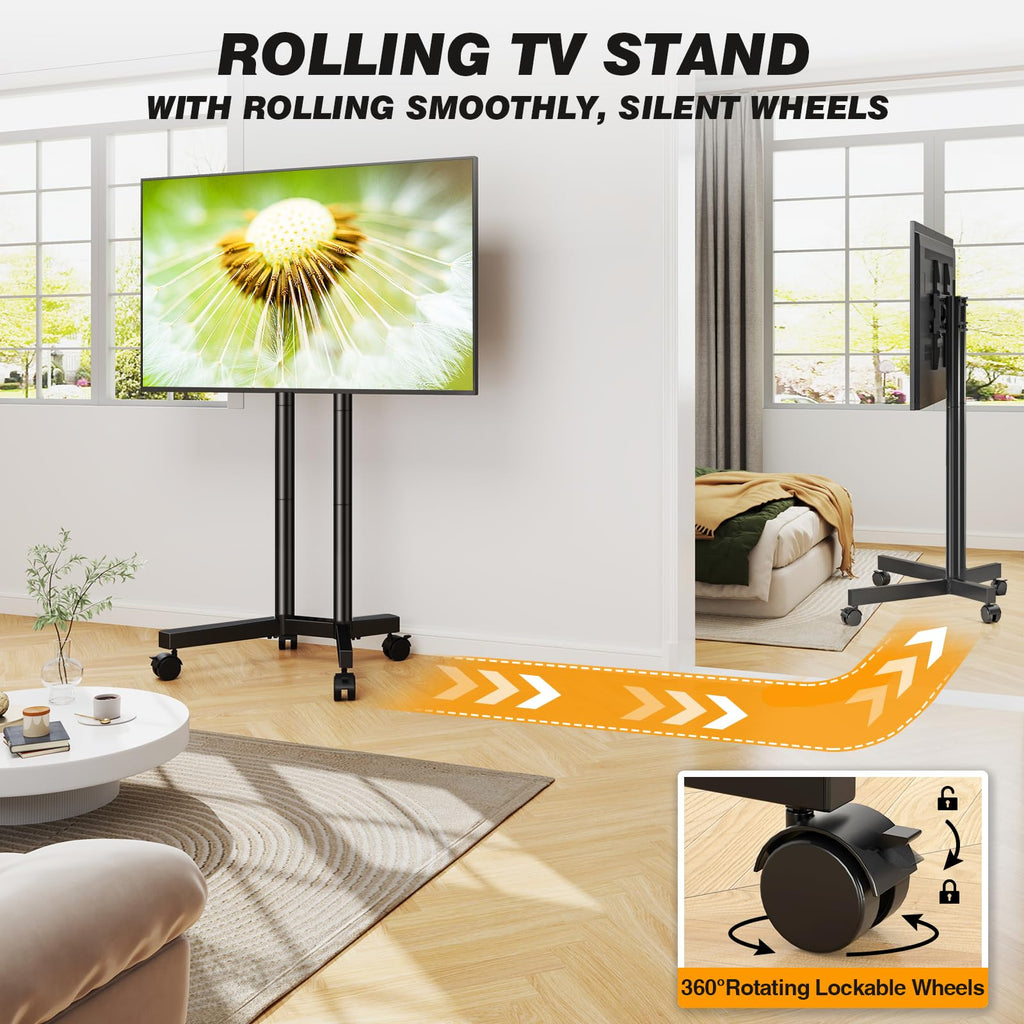 Dual-Pole Rolling TV Stand for 32-75 inch TVs V600