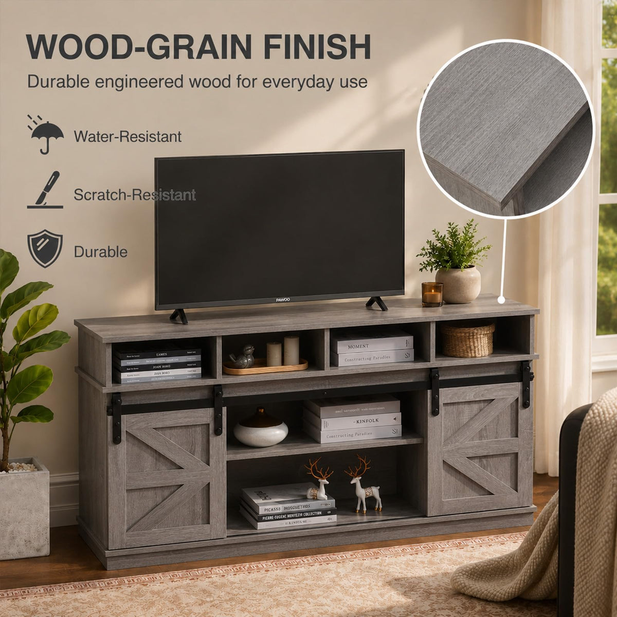 Grey TV Stand with Storage for 65 Inch TV K9772