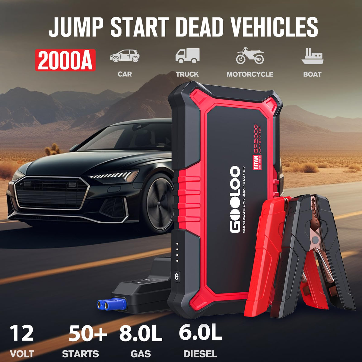 12V 2000A Portable Jump Starter P476119