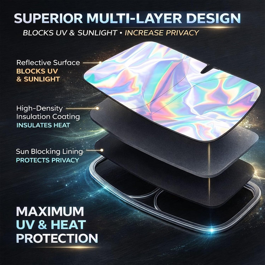 Front Window Sun Shade Foldable Reflective M373