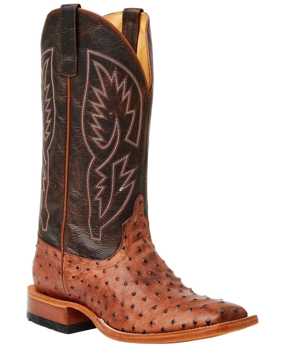 Cognac Ostrich Print Tall Western Boots G10001