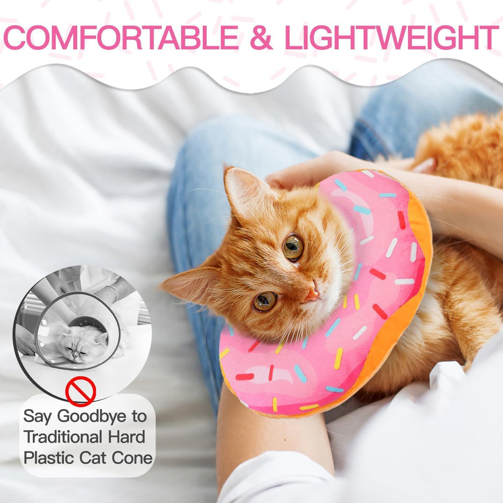 Soft Adjustable Cat Recovery Cone Collar Pink Small C32072