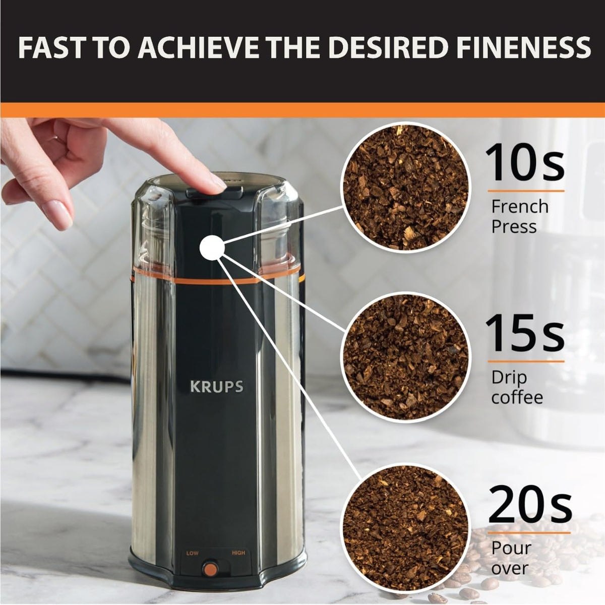 Silver 12 Cups Plastic and Stainless Steel Coffee Grinder Z6227