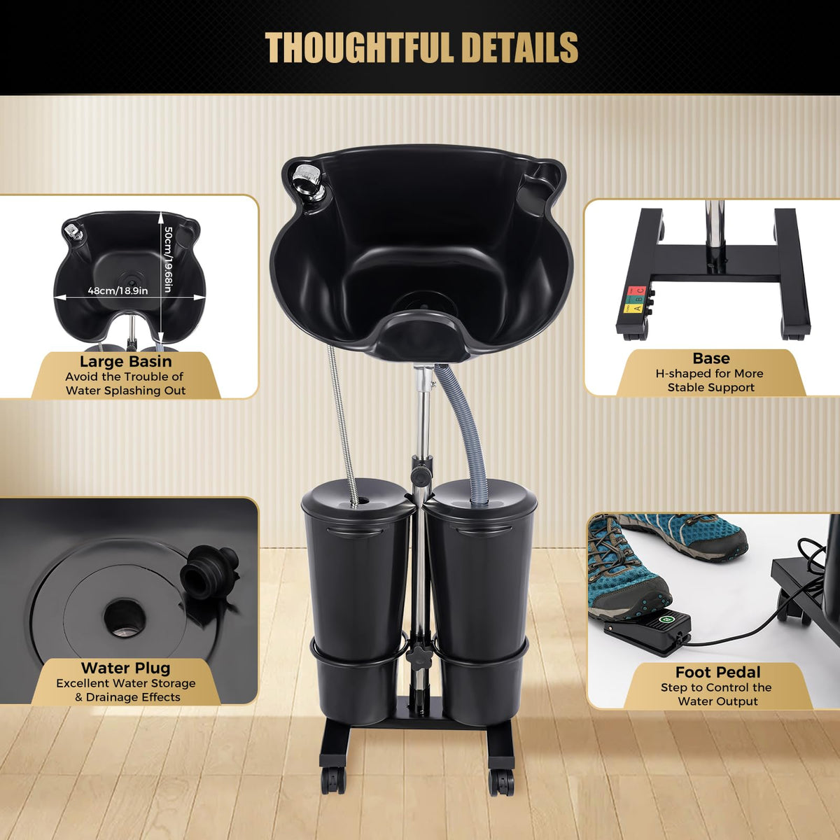 Portable Shampoo Bowl with Electric Pump O5457