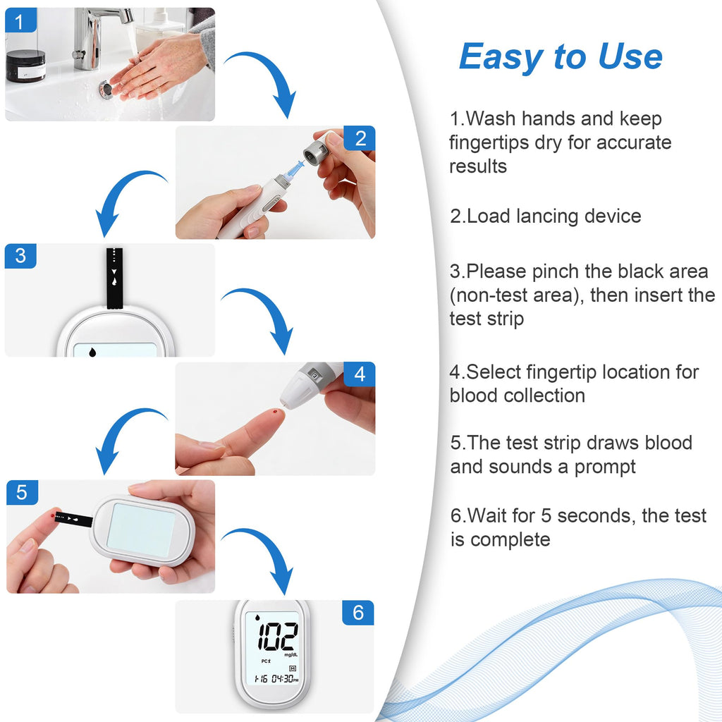 Glucose Monitor Kit with 100 Test Strips & Lancets O756685