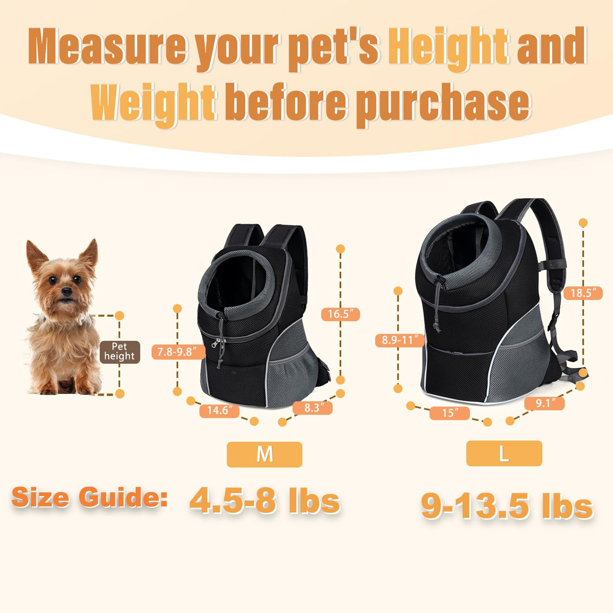 Adjustable Breathable Dog Carrier Backpack A3372