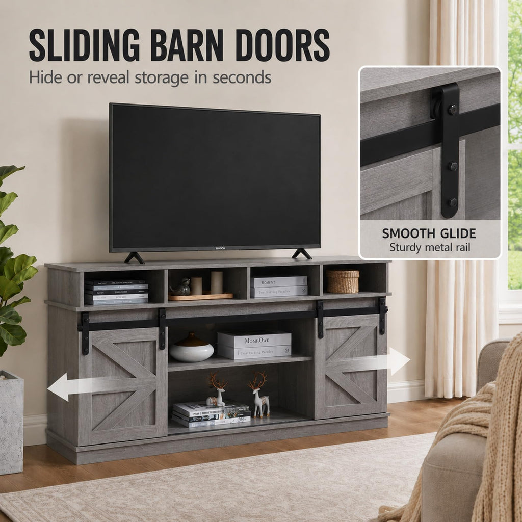Grey TV Stand with Storage for 65 Inch TV K9772