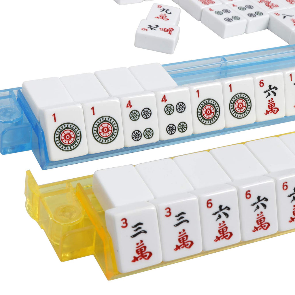 166 Tiles Mahjong Set with Racks Pushers Bag X864