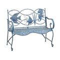 Blue Weatherproof Steel Outdoor Bench V61041