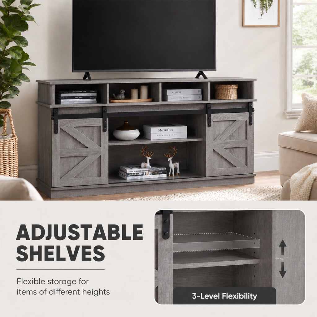 Grey TV Stand with Storage for 65 Inch TV K9772