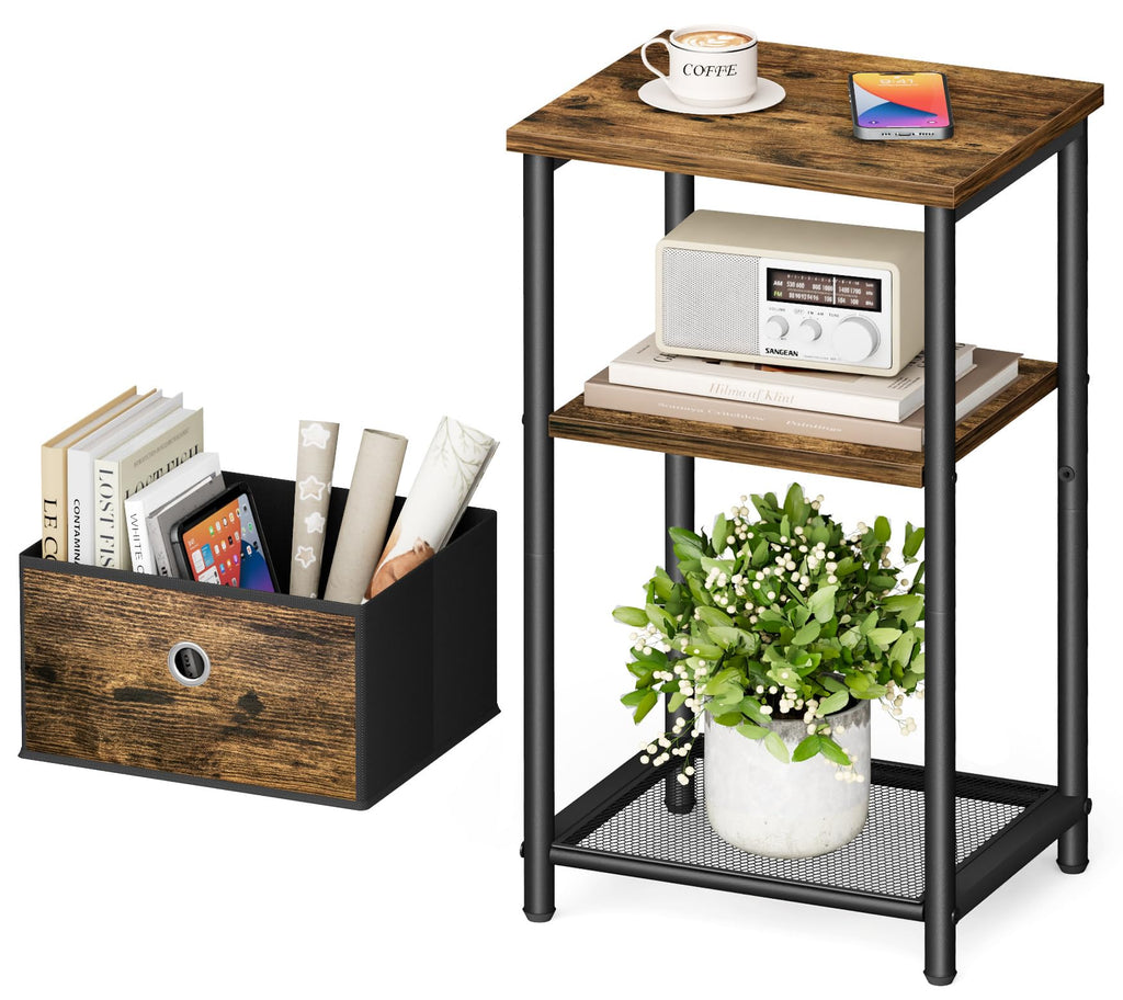 3 Tier Side Table with Storage Basket R3345