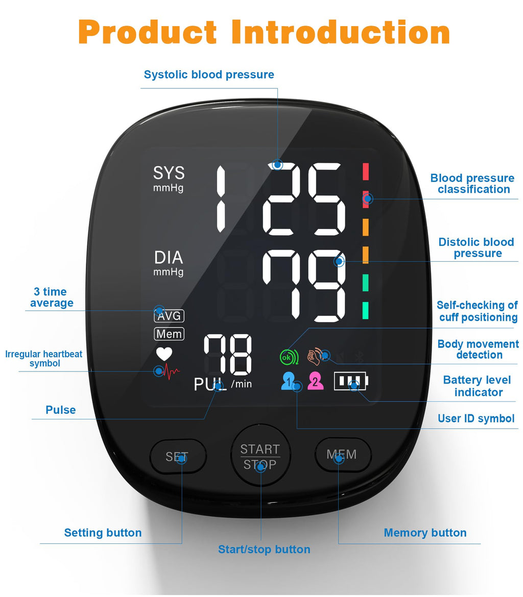 Upper Arm Blood Pressure Monitor with Dual User 240 Memory Sets I203