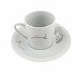 White Purple Floral Porcelain Coffee Cup and Saucer Set 12 Piece R173