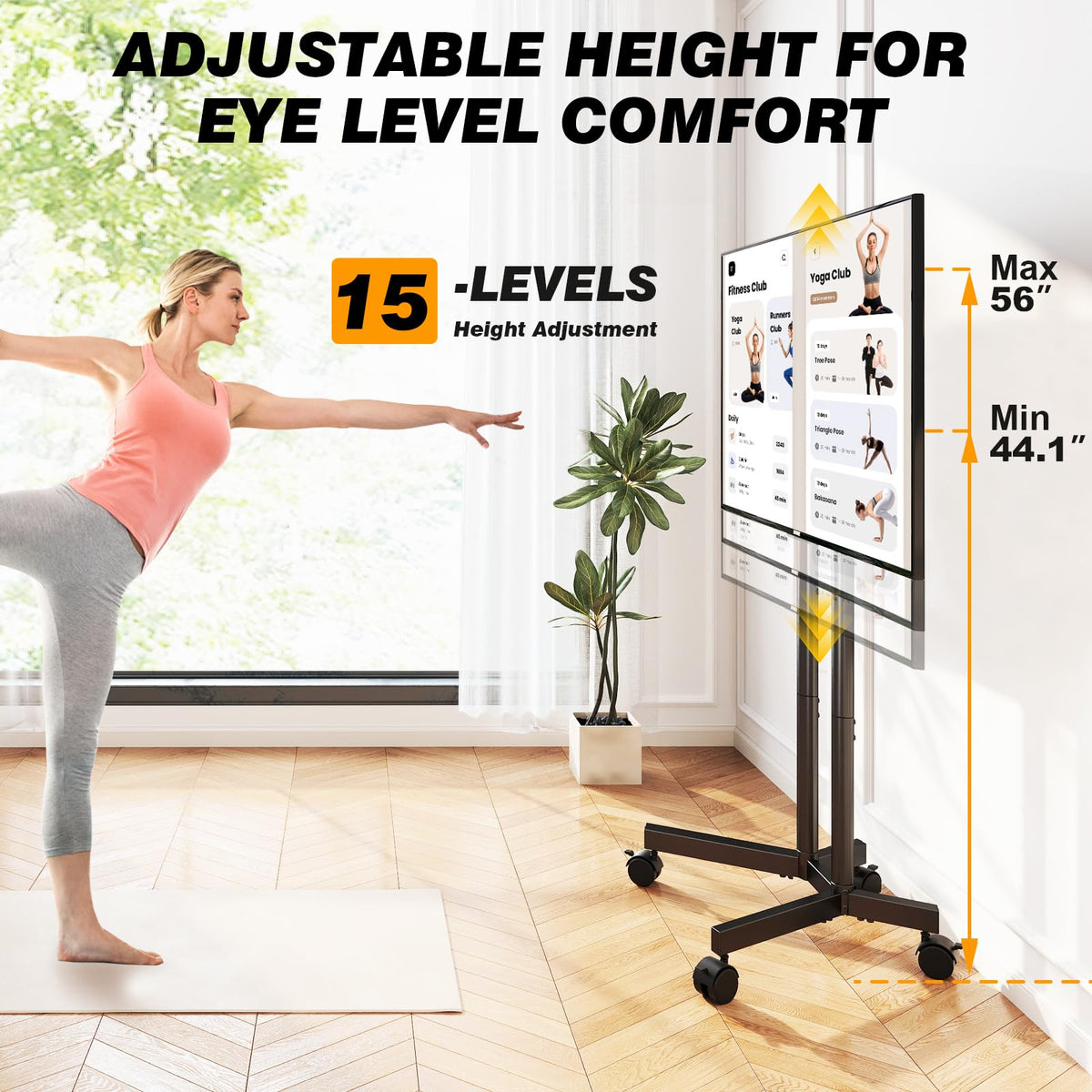 Dual-Pole Rolling TV Stand for 32-75 inch TVs V600