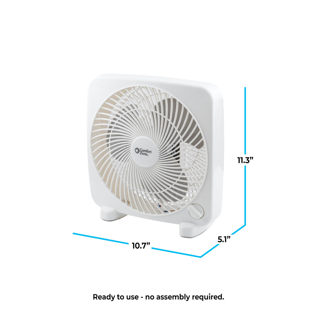 9 inch White 3 Speed Box Fan G112244