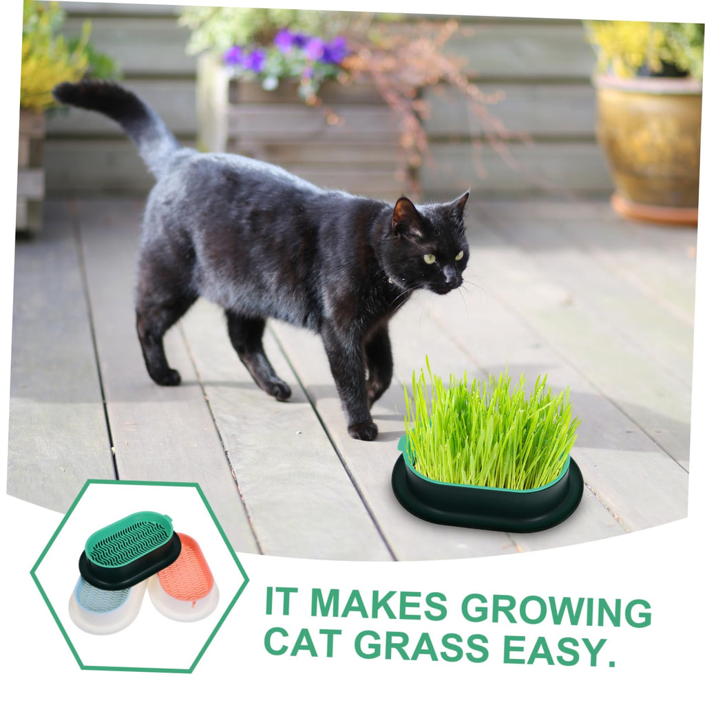 3 Pack Plastic Cat Grass Planter Boxes F32663