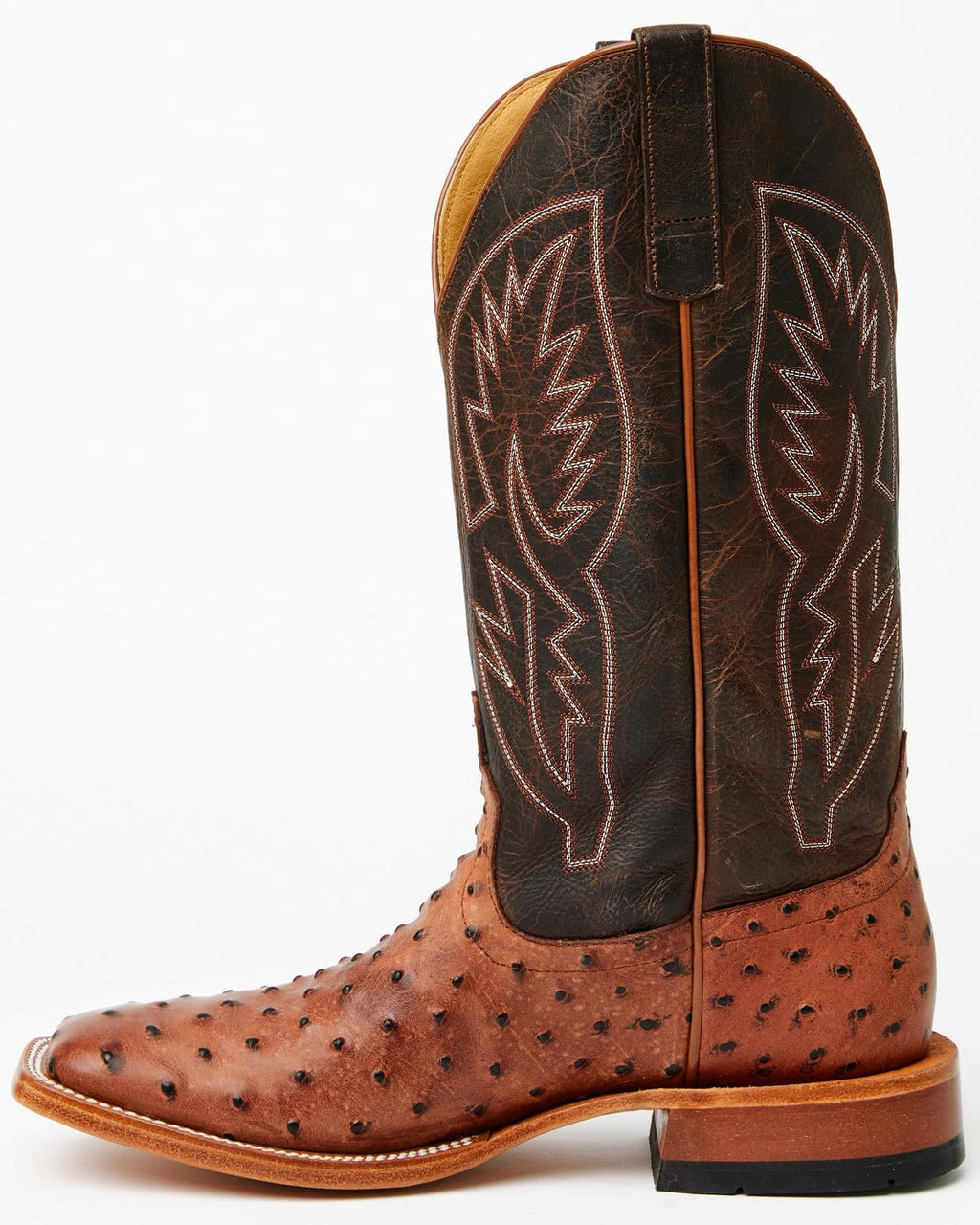Cognac Ostrich Print Tall Western Boots G10001