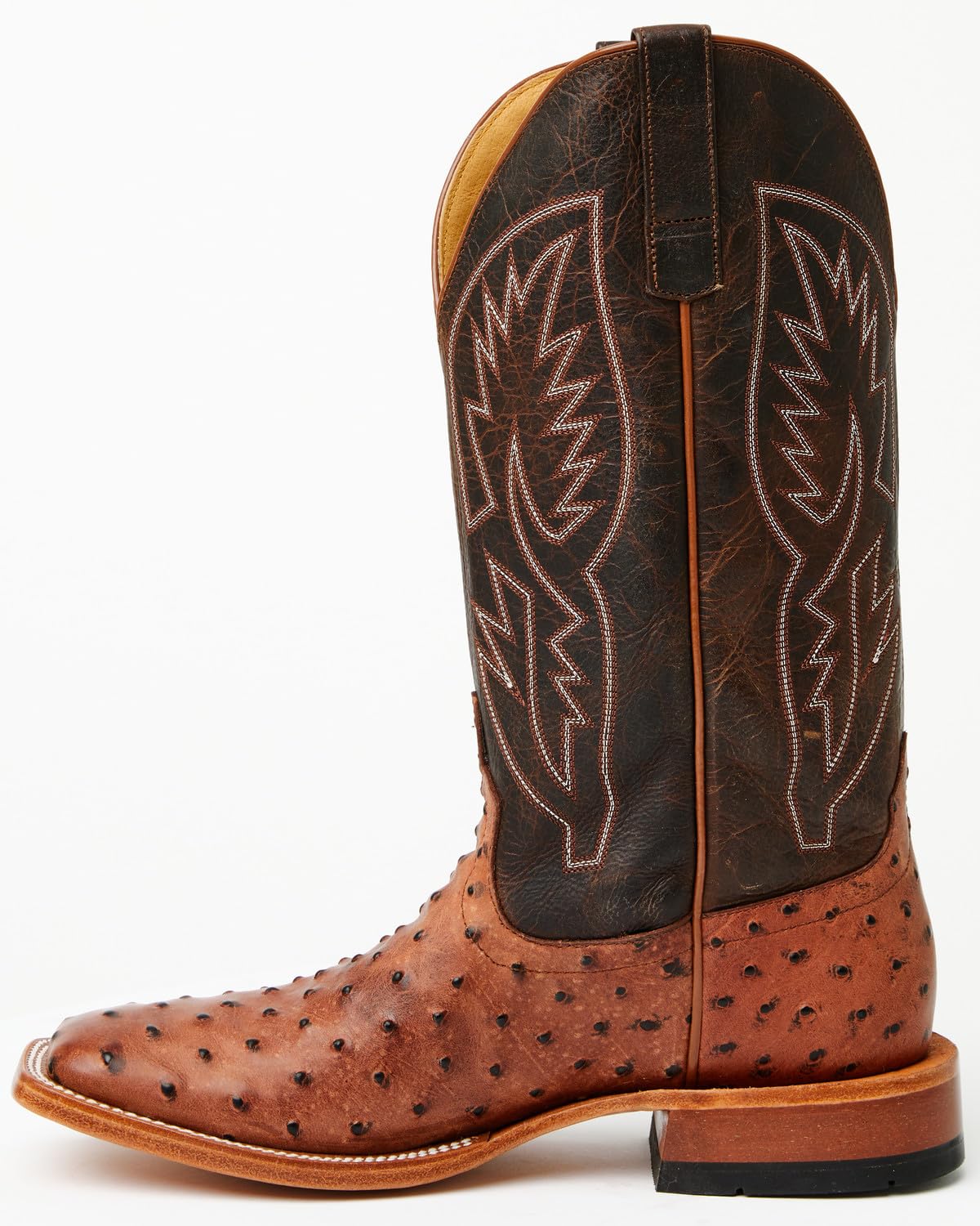 Cognac Ostrich Print Tall Western Boots G10001