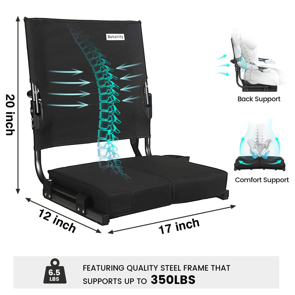 Portable Folding Stadium Seat with High Back D241