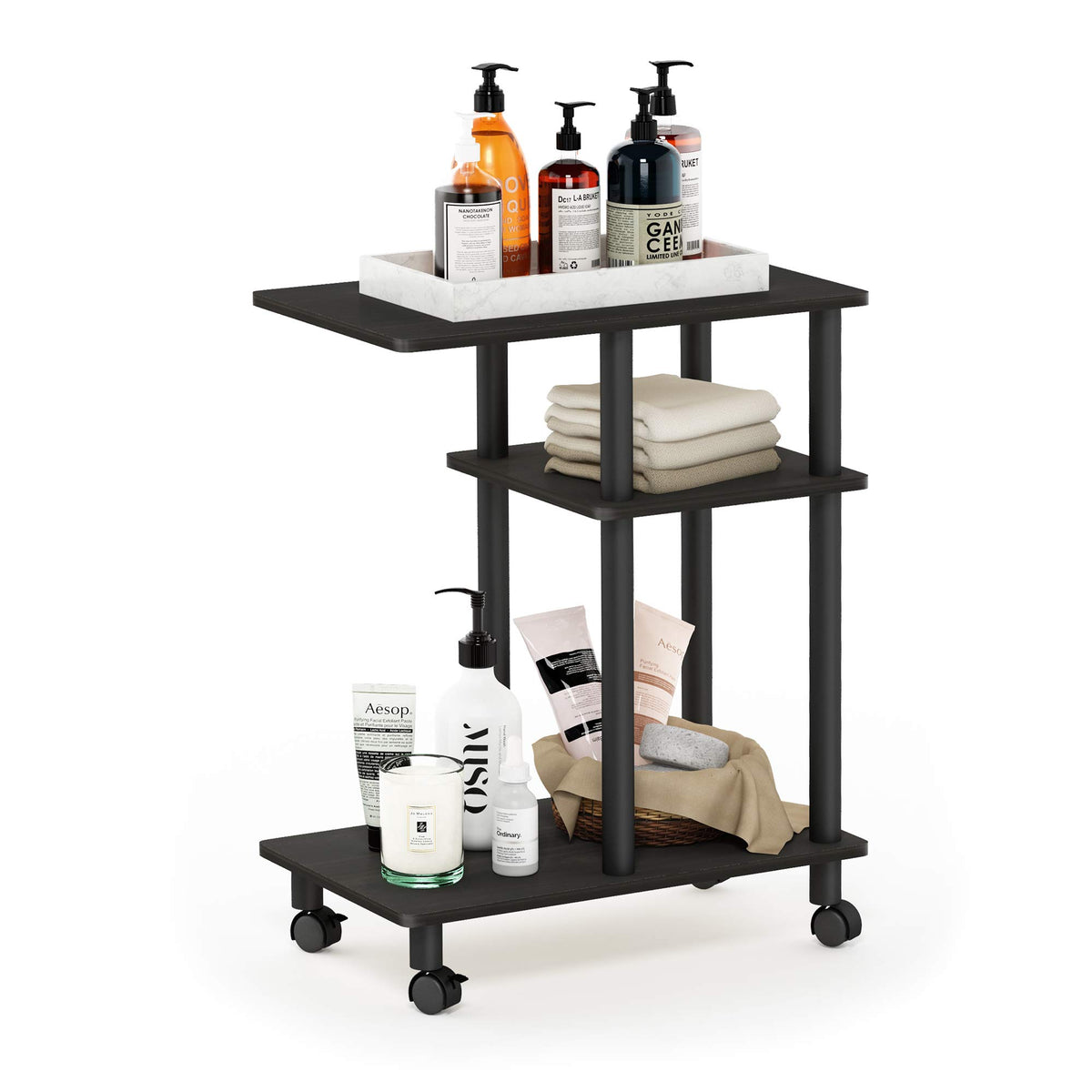 C Shaped Side Table with Casters K3208