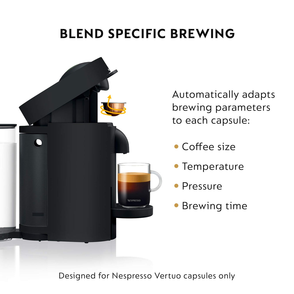 Matte Black Coffee Machine with Milk Frother P740428