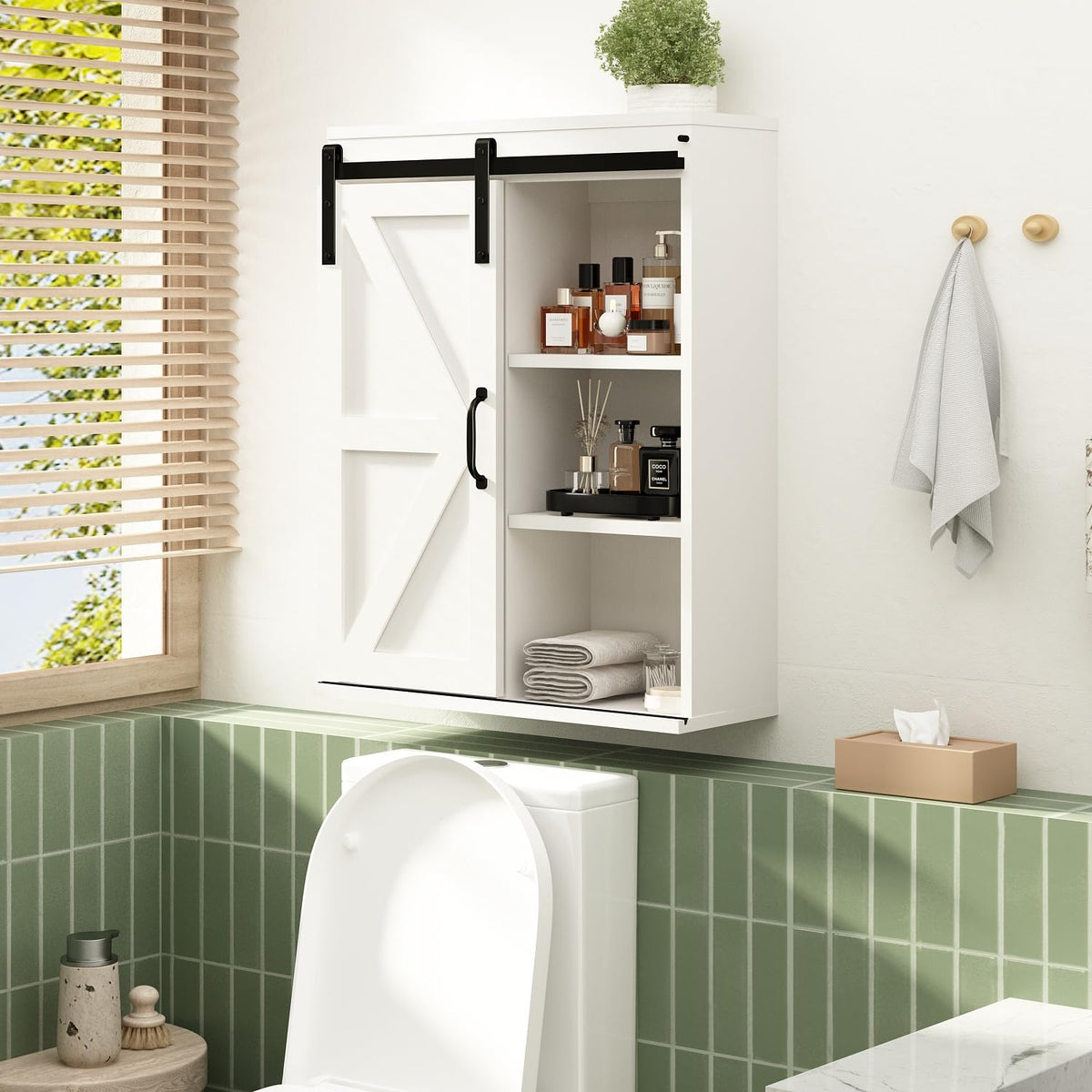 Wall Cabinet with Sliding Barn Door H10324