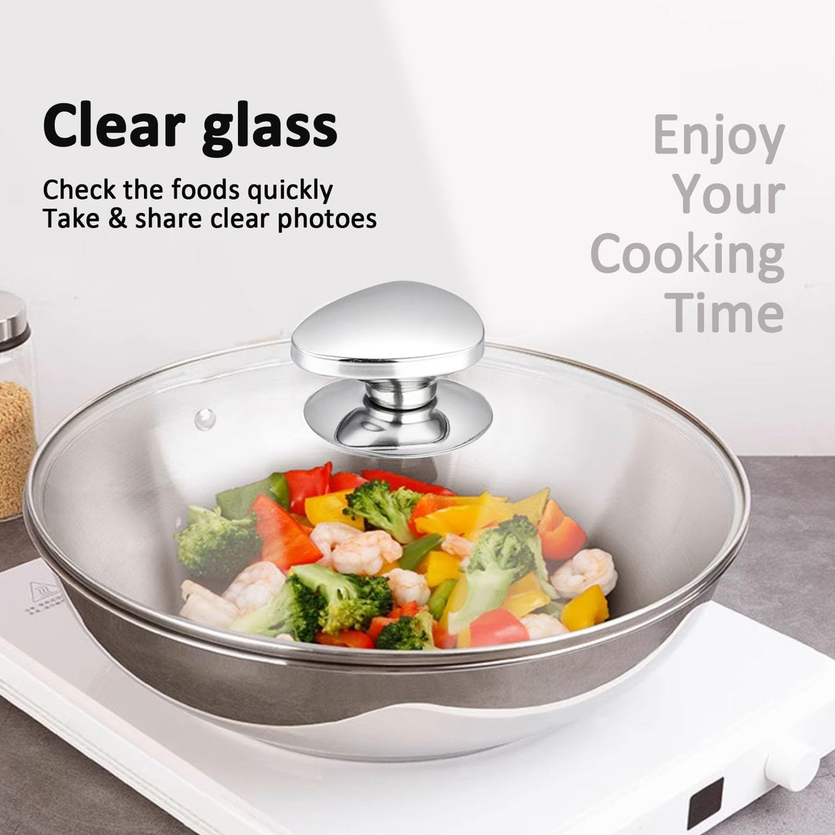 14 Inch Clear Tempered Glass Lid with Vent R795