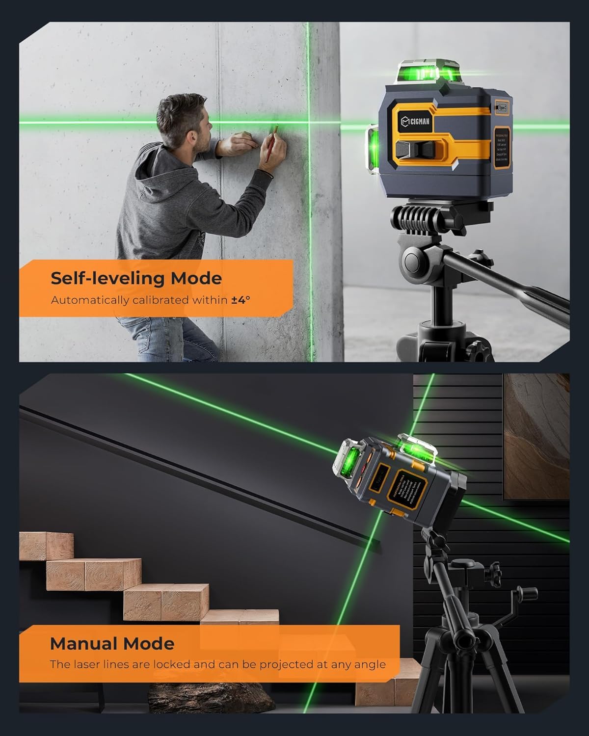 Green 3x360° Self Leveling Laser Level H573