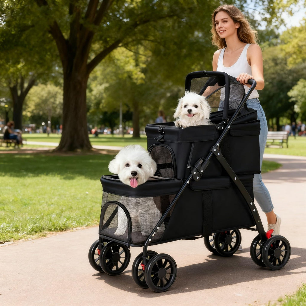 Double Dog Stroller for Medium Small Dogs and Cats K440