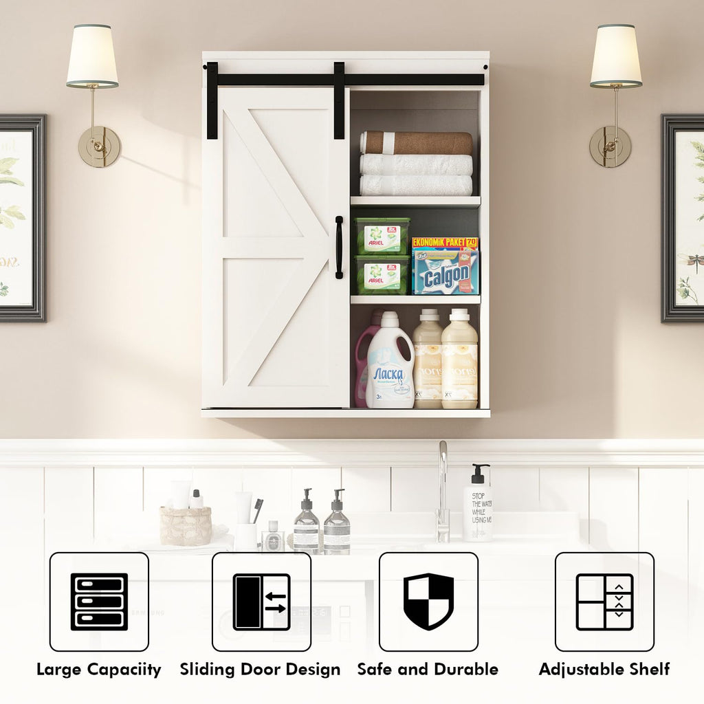 Wall Cabinet with Sliding Barn Door H10324