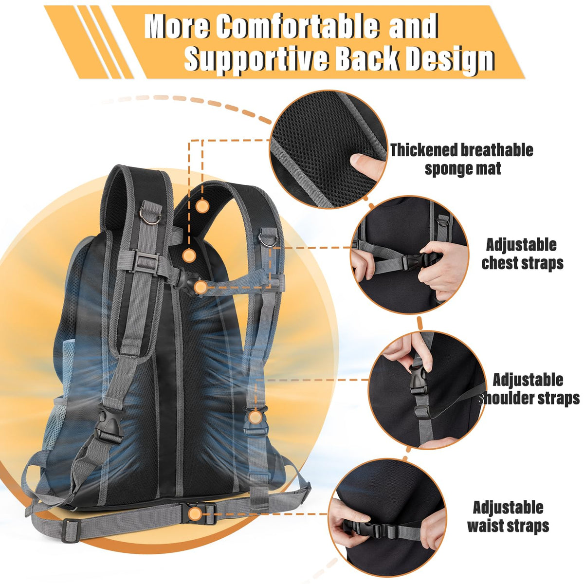 Adjustable Breathable Dog Carrier Backpack A3372