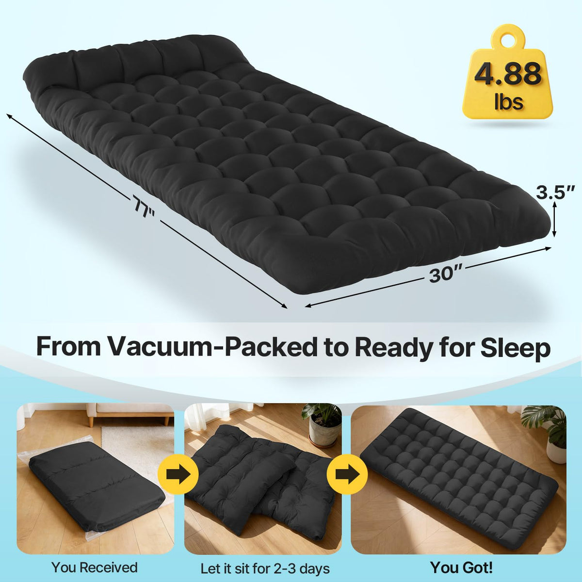 XXL Camping Cot with Mattress, Pillow & Carry Bag L344375