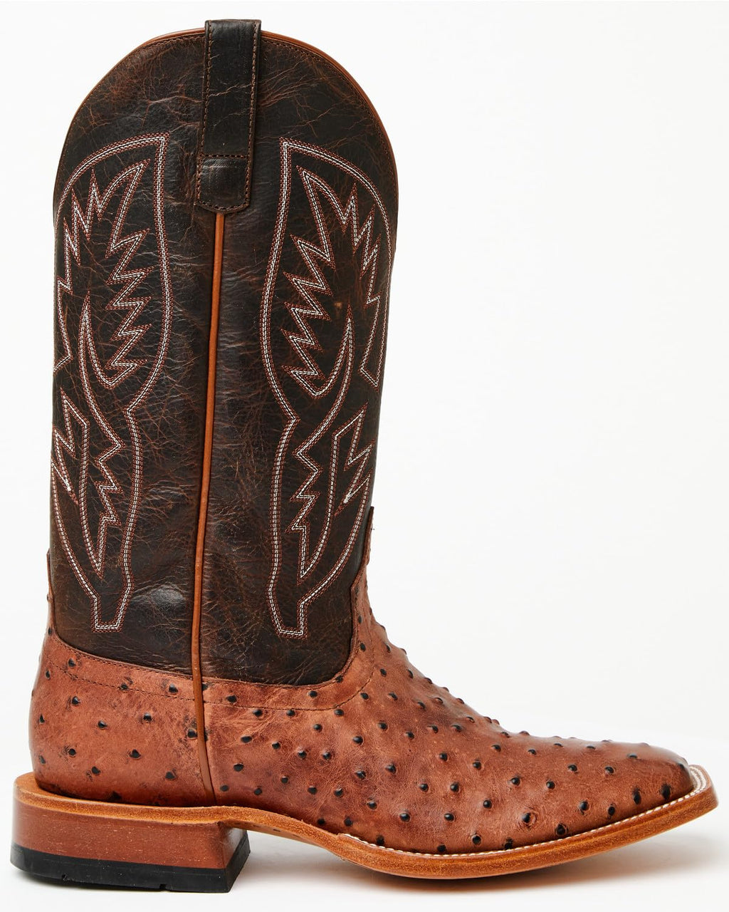 Cognac Ostrich Print Tall Western Boots G10001