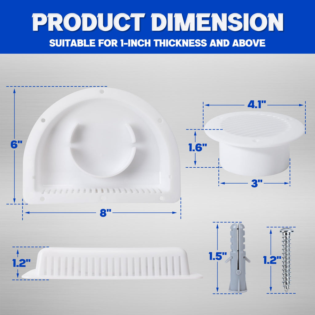 RV Vent Covers with Mounting Hardware L3934