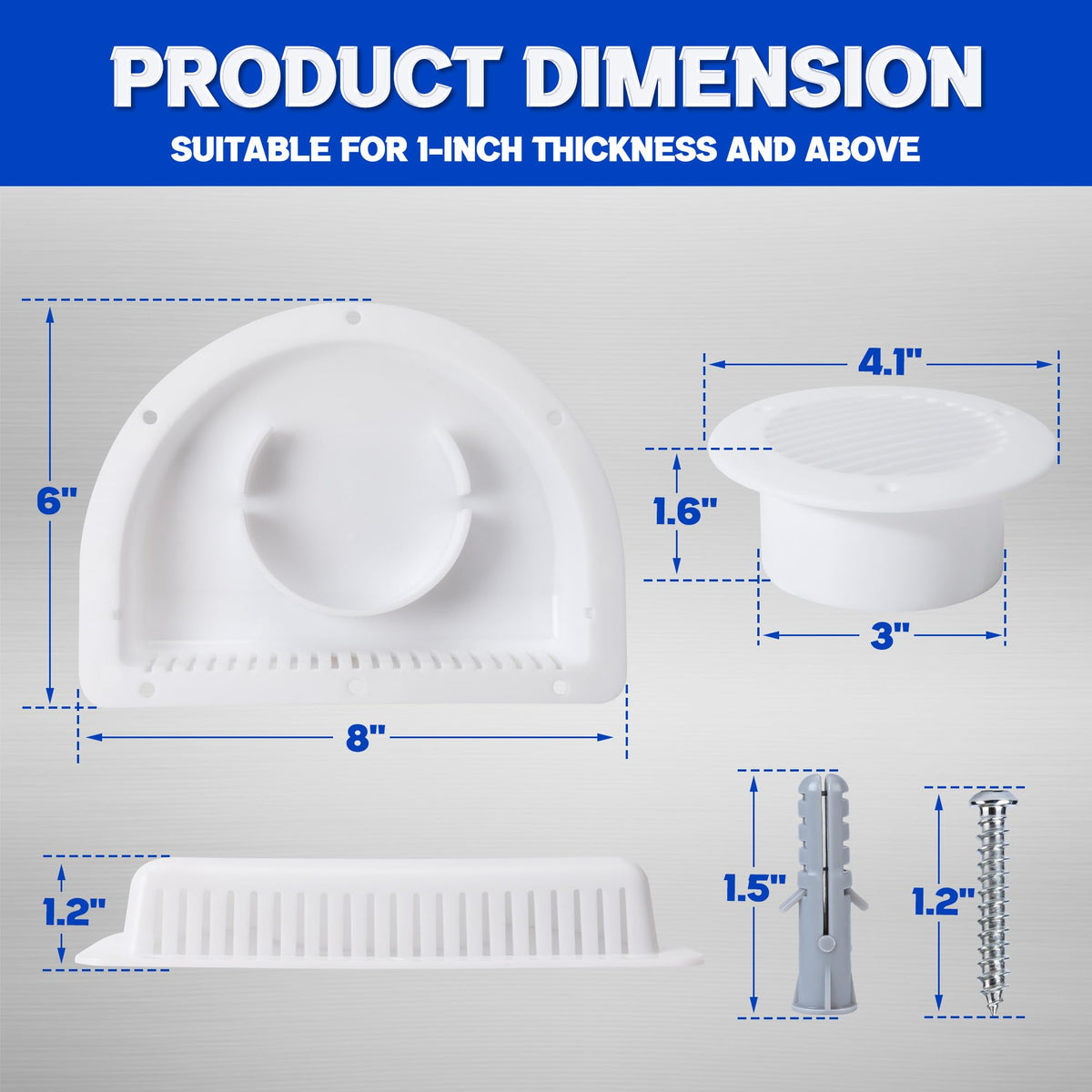 RV Vent Covers with Mounting Hardware L3934