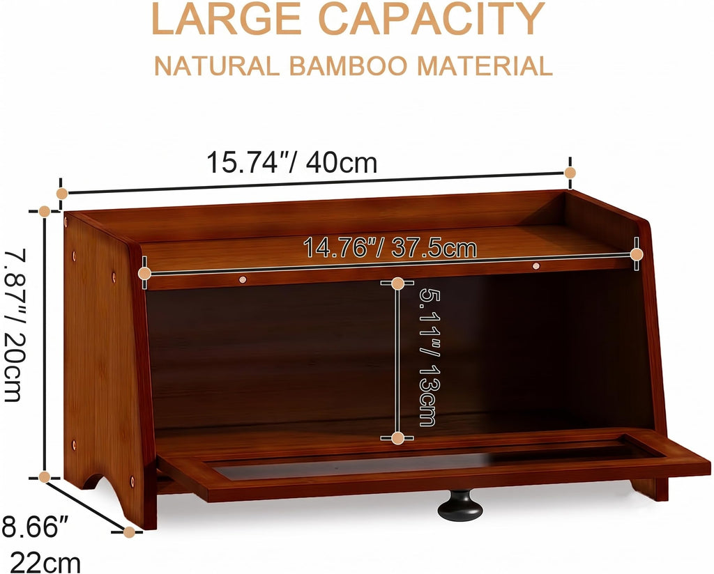 Brown Bamboo Bread Box R5789