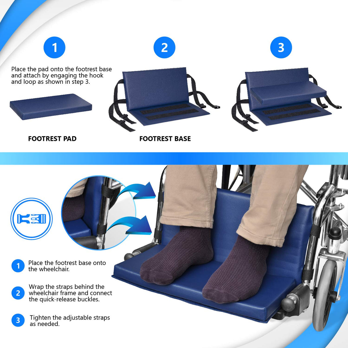 Wheelchair Foot-Rest Extender Elevating Pad P521325