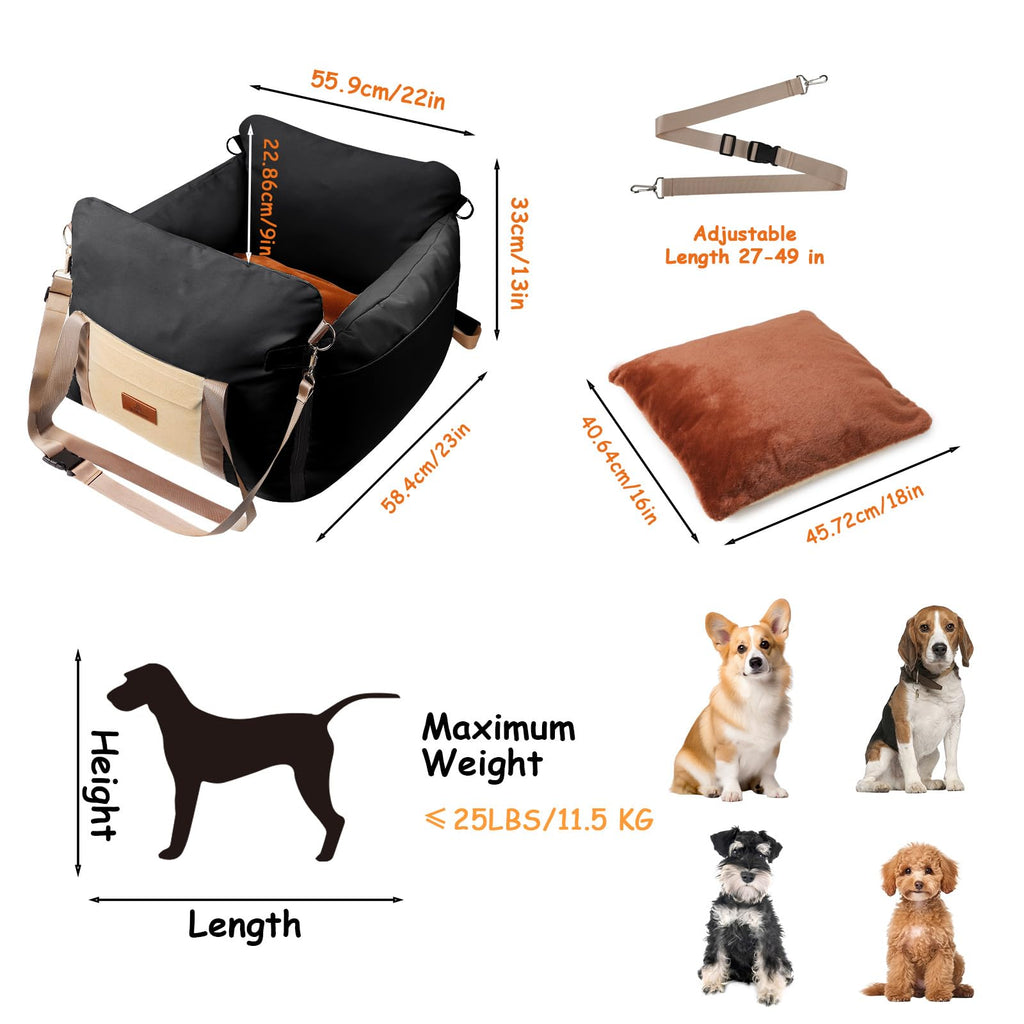 Dog Car Seat for Small Dogs Under 25 lbs V13400
