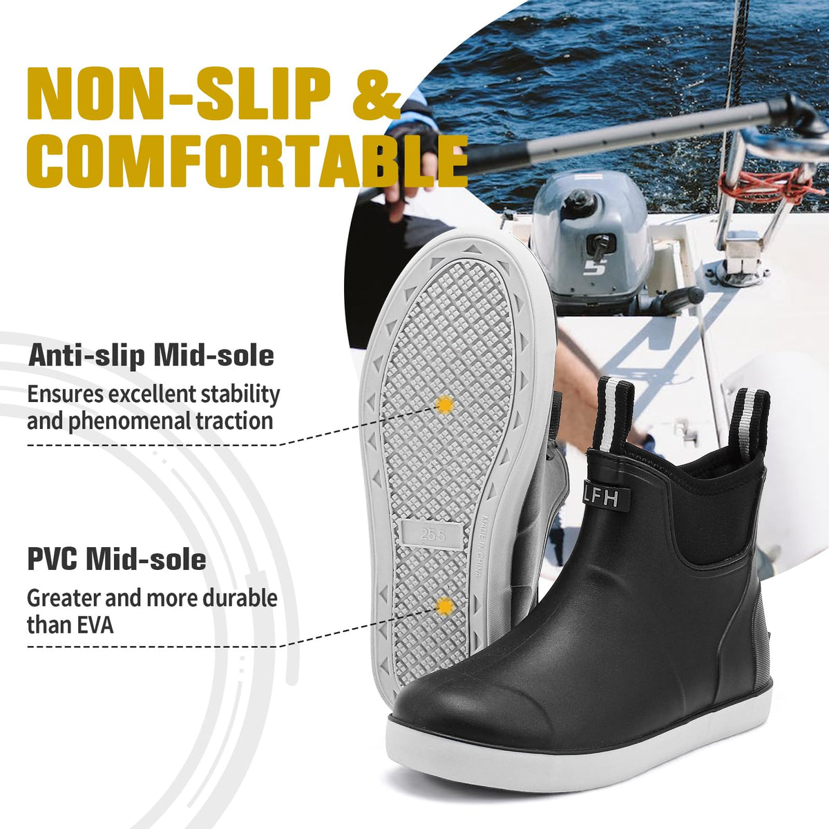 Waterproof Non-Slip Ankle Deck Boots X161