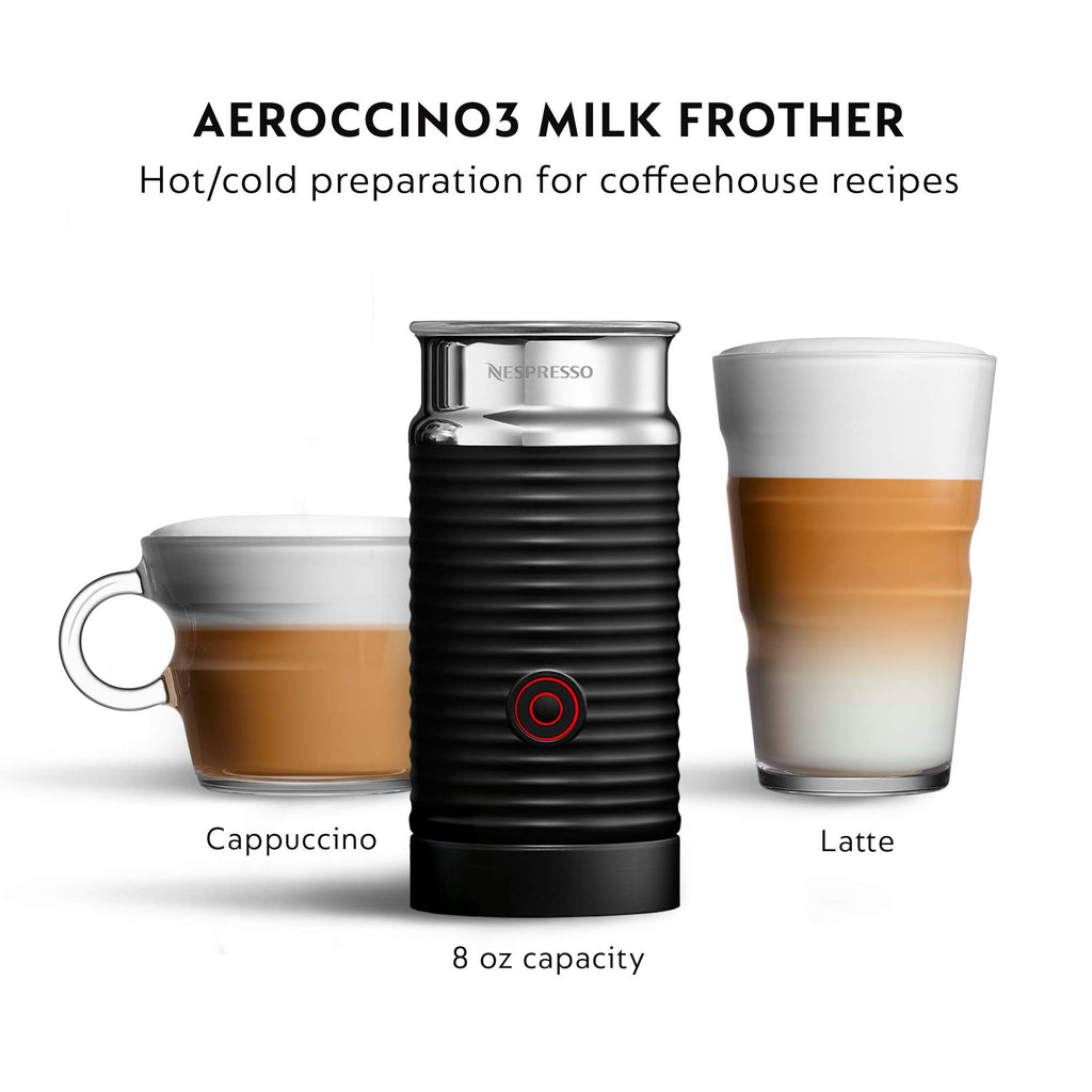 Matte Black Coffee Machine with Milk Frother P740428