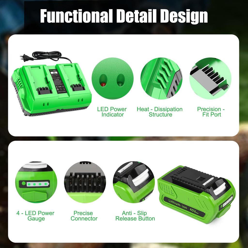 40V 4.0Ah Battery and Charger X6412