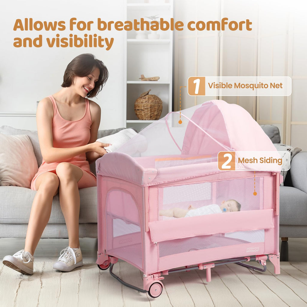 9 in 1 Bedside Bassinet with Changing Table X198