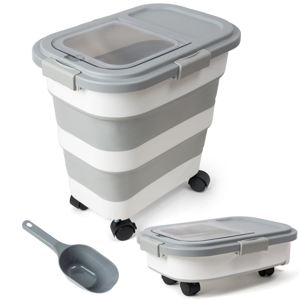 Collapsible Airtight Pet Food Storage Container with Scoop Y6843