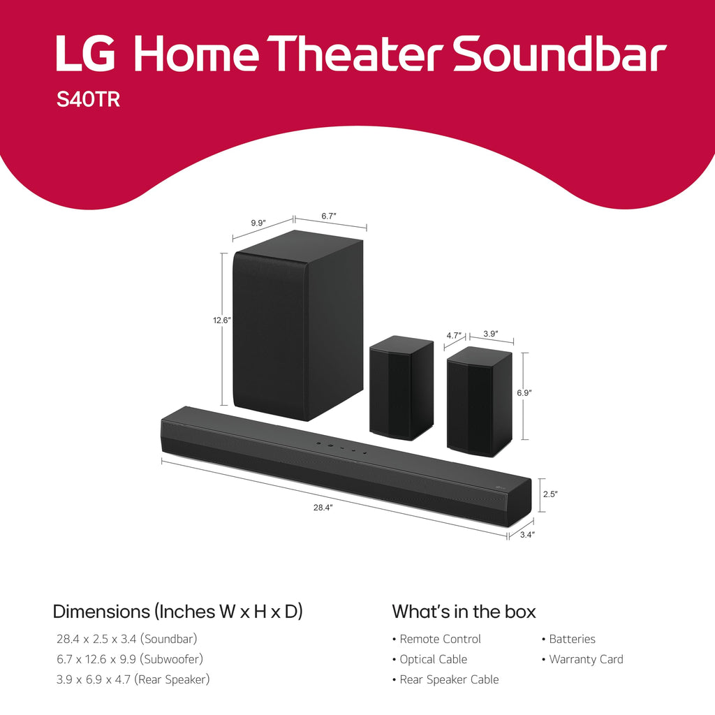 4.1 ch. Home Theater Soundbar with Rear Surround Speakers and Wireless Subwoofer B746