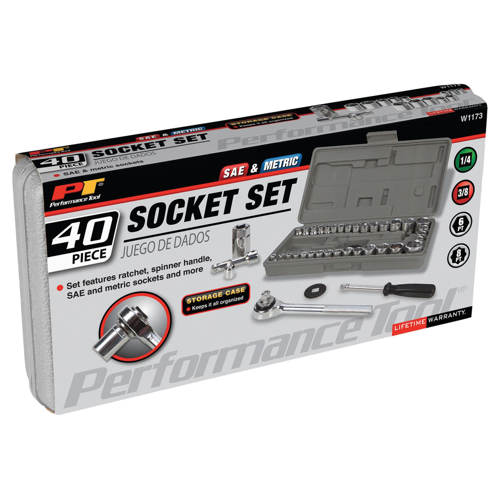 40-Piece SAE and Metric Socket Wrench Set W2083