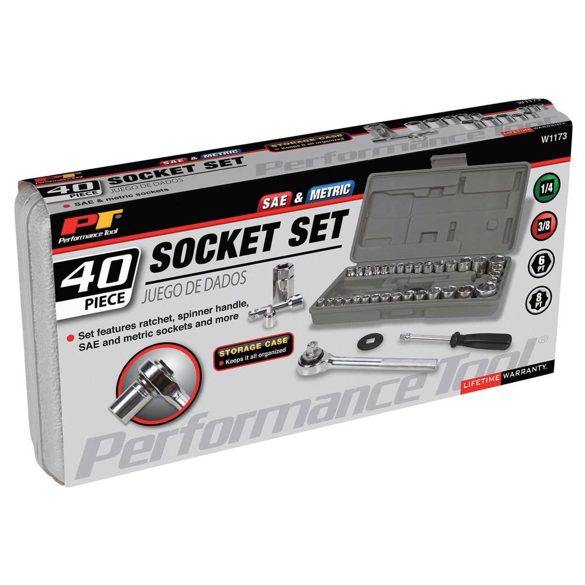 40-Piece SAE and Metric Socket Wrench Set W2083
