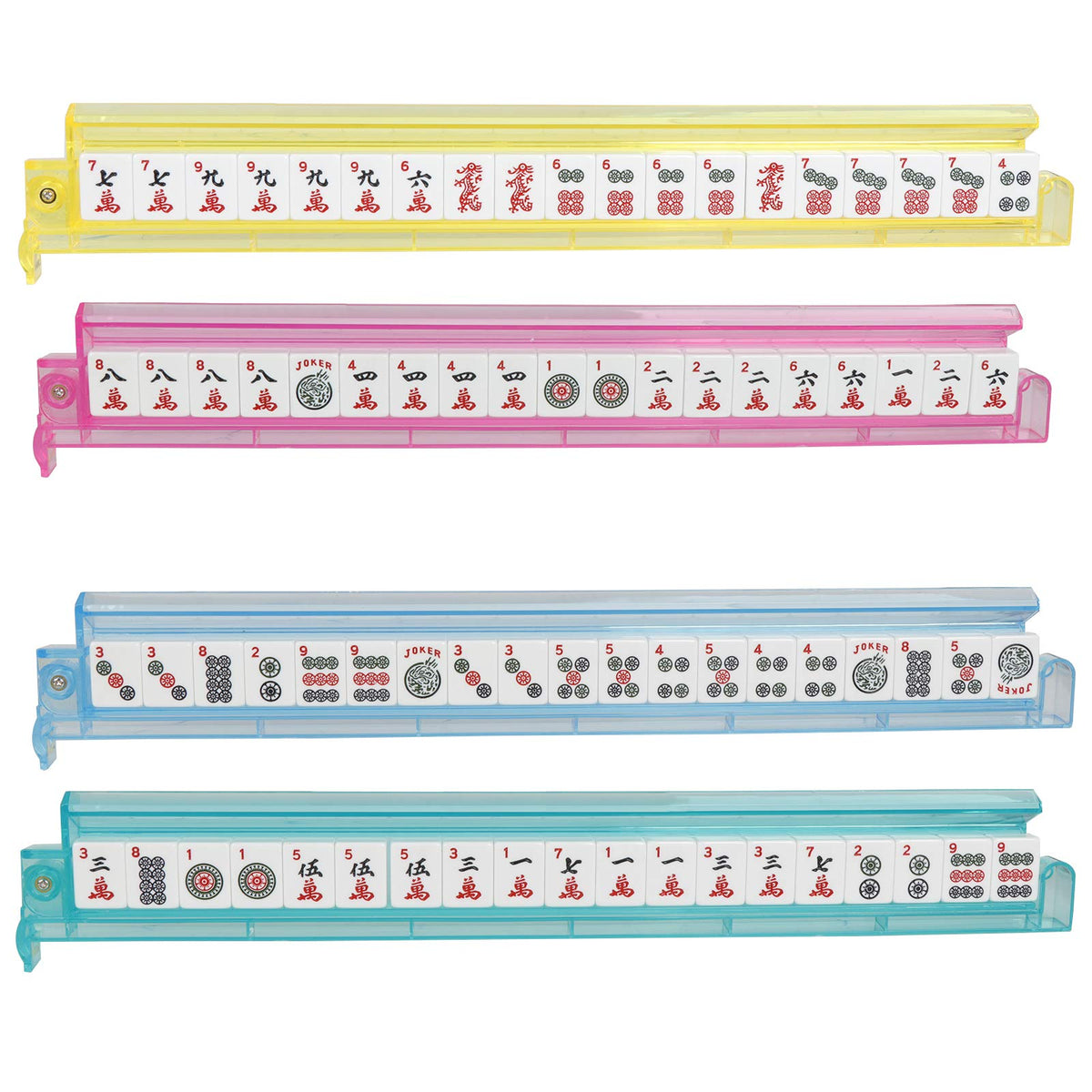 166 Tiles Mahjong Set with Racks Pushers Bag X864